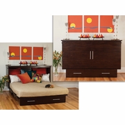 Creden-ZzZ Queen Murphy Bed Hall Cabinet with Free Mattress