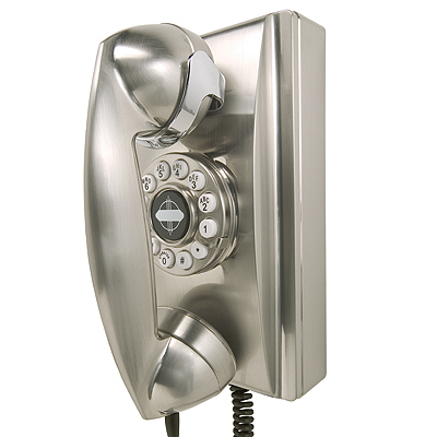 Crosley Wall Phone Brushed Chrome - CR55-BC - Crosley Radio