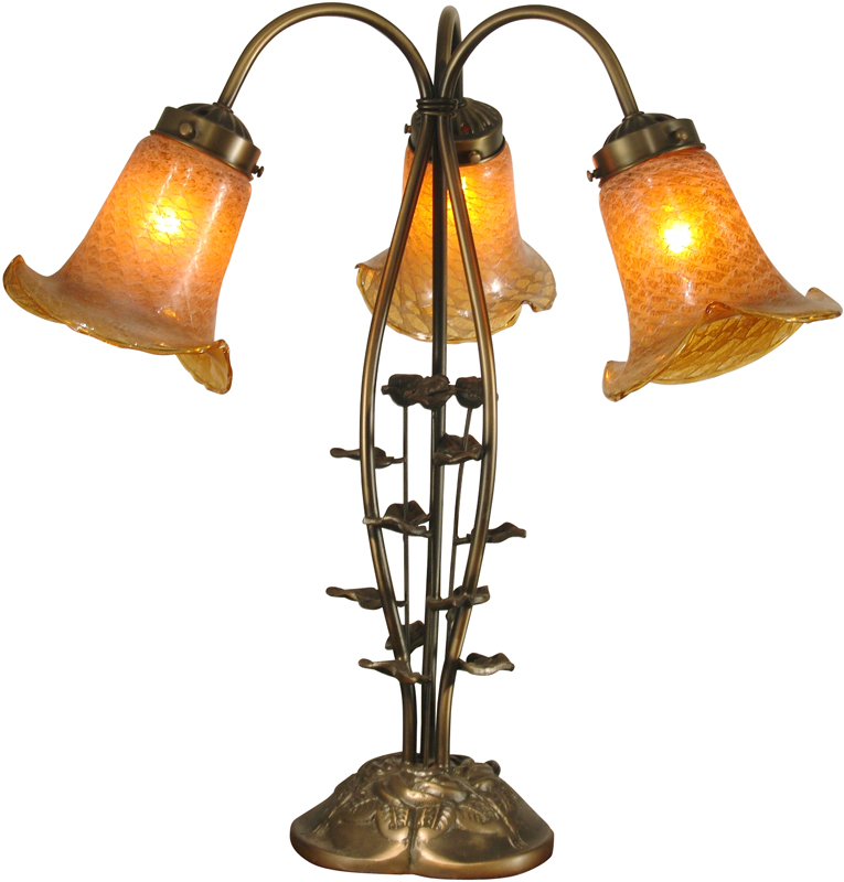 Dale Tiffany 3-Light Gold Tulip Table Lamp