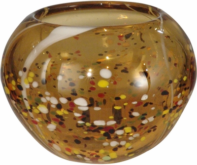 Dale Tiffany Amber Speckle Round Bowl - click to enlarge