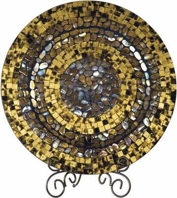 Dale Tiffany Antique Gold Charger With Stand - click to enlarge