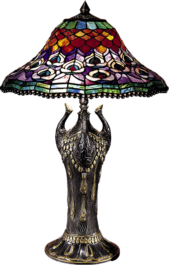 Peacock Tail Replica Table Lamp - Thumbnail 2