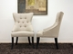 Daphne Scooped Back Neutral Linen Fabric Modern Dining Chair (Set of 2) - click to enlarge
