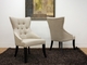 Daphne Scooped Back Neutral Linen Fabric Modern Dining Chair (Set of 2) - click to enlarge