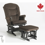Dutailier Espresso - Brown Microfiber Sleigh Glider & Matching