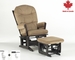 Dutailier Modern Multiposition Glider & Ottoman - Espresso - Light Brown Microfiber