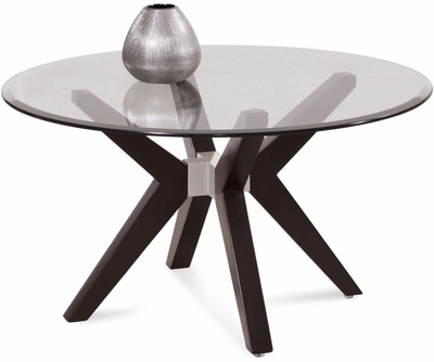 Exclamation Round Cocktail Table With Glass Top - click to enlarge