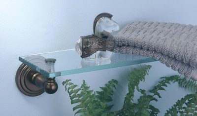 Gatco Marina Oil Rubbed Bronze Glass Shelf - click to enlarge