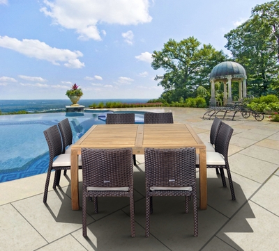 Georgia 9 pc pc Teak Square Dining Set - click to enlarge