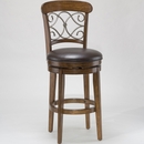 Hillsdale Bergamo Swivel Bar Stool - Distressed Medium Brown Cherry