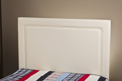 Hillsdale Emma White Full / Queen Upholstered Headboard with Rails - click to enlarge