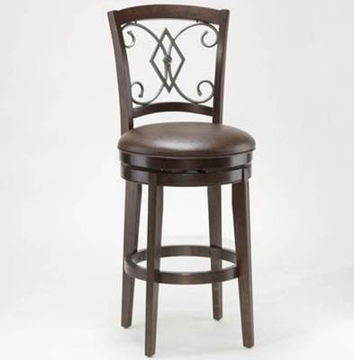 Hillsdale Pamplona Swivel Bar Stool - Distressed Medium Brown Cherry - click to enlarge