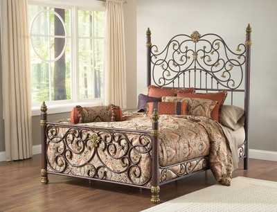 Hillsdale Stanton Wrought Iron Bed with Matching Side Rail - click to enlarge
