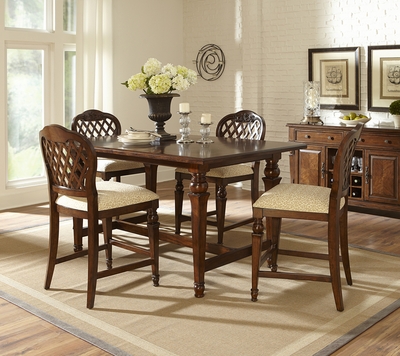 Hillsdale Woodridge 5-Piece Counter Height Dining Set   Walnut - click to enlarge