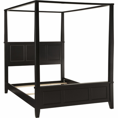 Home Styles Bedford Black Queen Canopy Bed - 5531-510 - Homestyles