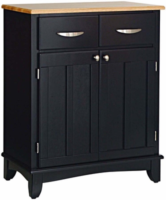 Home Styles Buffet of Buffet Small Server Black with Natural Wood Top - 5001-0041 - Homestyles