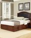 Home Styles Duet Platform Queen Camelback Bed Brown Leather Inset