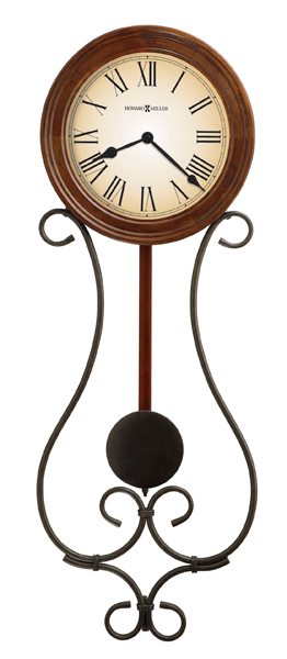 Howard Miller Kersen Wrought Iron Pendulum Wall Clock