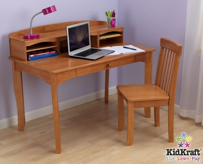 Kidkraft Honey Avalon Desk With Hutch - click to enlarge