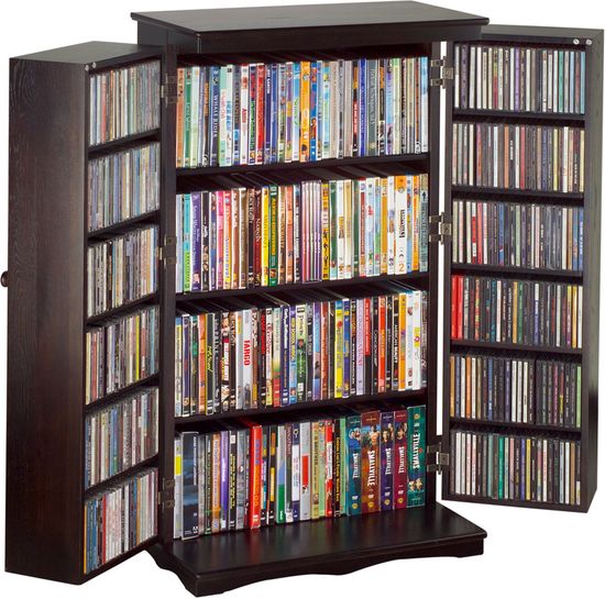 Leslie Dame CD-612-78 Espresso Mission Style Multimedia Cabinet