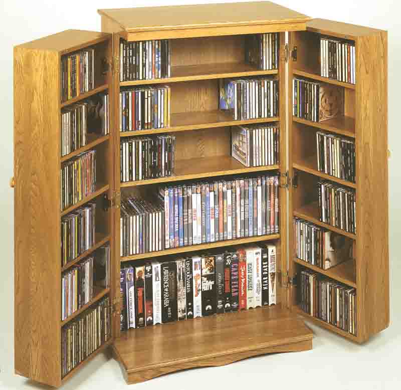 Leslie Dame CD-612 Oak Mission Style Multimedia Cabinet - CD-612