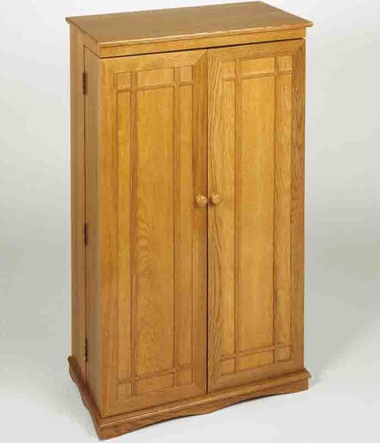 Leslie Dame CD-612 Oak Mission Style Multimedia Cabinet - CD-612