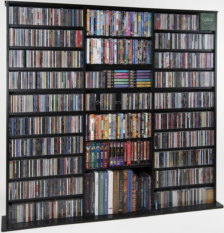 Leslie Dame CDV-1500BLK Cherry Multimedia Storage Rack - CDV