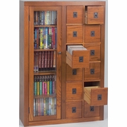 Leslie Dame GL06-0518 Dark Oak Multimedia Storage Cabinet