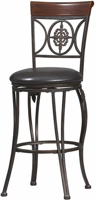Linon Fleur De Lis 24" Counter Stool - Antique Gold - click to enlarge