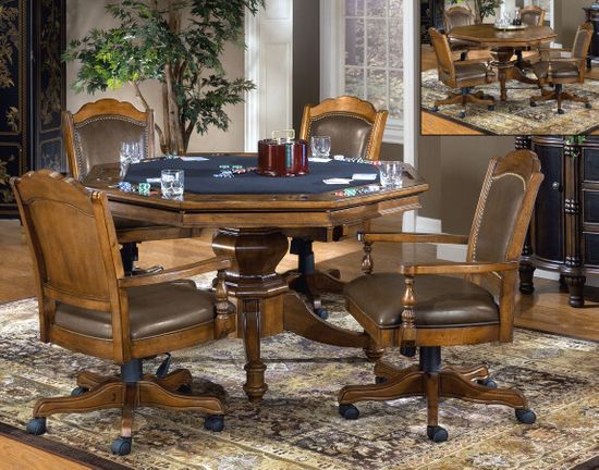 Nassau Poker Table and Chairs Game Set - Hillsdale 6060GTBC