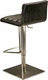Pastel Dubai Hydraulic Barstool Stainless Steel, Black Veneer & Black Bonded Leather - click to enlarge