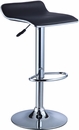 Powell Adjustable Height Bar Stool - Black Faux Leather / Chrome Thin Seat - Set of 2