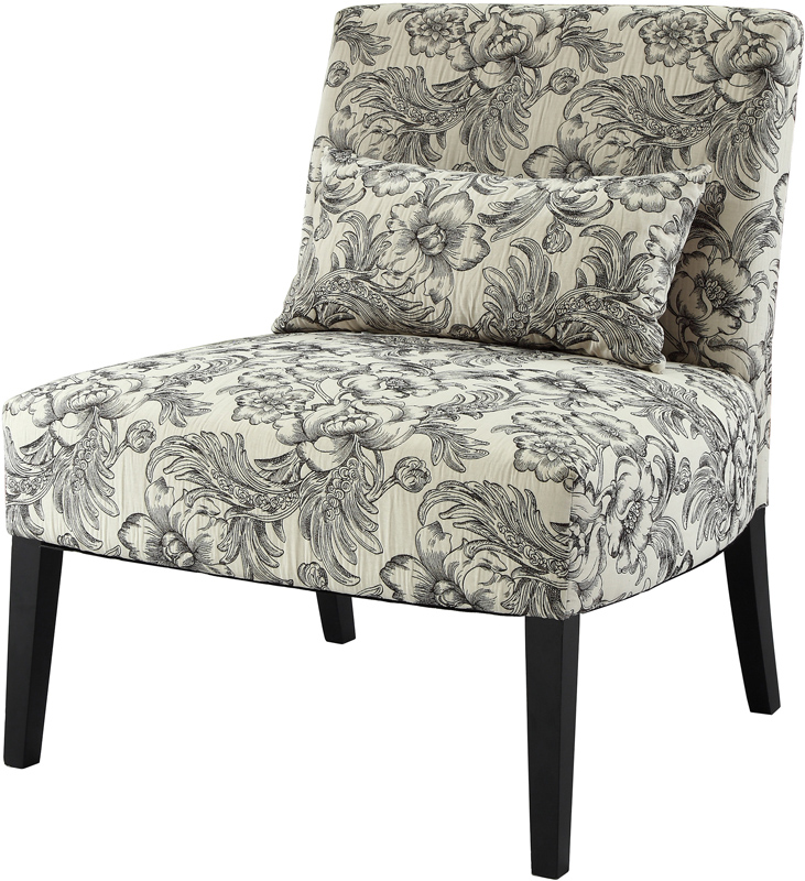 Powell Lila Armless Chair with Floral