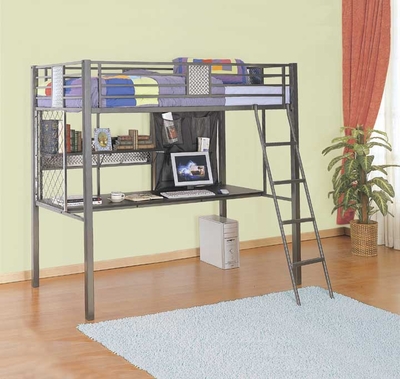 Powell Monster Bedroom Twin Study Loft Bunk Bed - click to enlarge