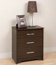 Prepac Coal Harbor Espresso Tall & Wide 3 Drawer Night Stand with Lock