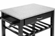 Quebec Black Wheeled Modern Kitchen Cart with Granite Countertop - click to enlarge