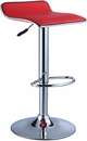 Red Faux Leather Thin Seat Chrome Adjustable Height Bar Stool - Set of 2
