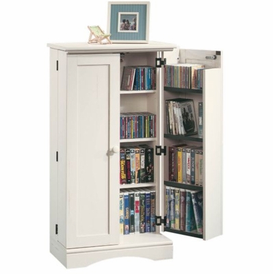 Sauder Harbor View Multimedia Storage Cabinet Antiqued White - 158050 ...