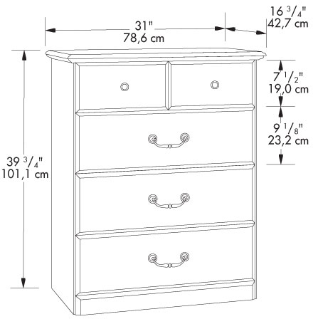 Sauder Orchard Hills 4-Drawer Chest Carolina Oak - 401291 - Sauder Furniture