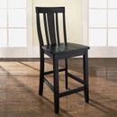 Shield Back Bar Stool - Black with 24 Seat Height