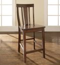 Shield Back Bar Stool - Vintage Mahogany with 24 Seat Height