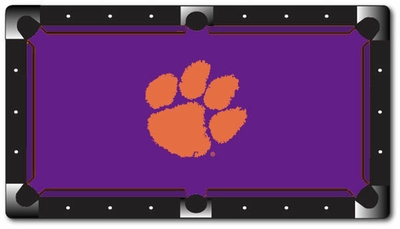 Sports Fan Clemson Tigers 8 Ft Billiard Cloth with Rails - click to enlarge