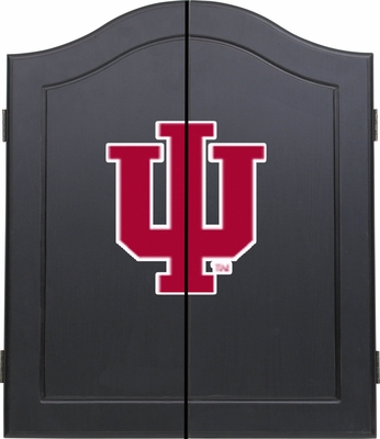 Sports Fan Indiana Hoosiers Black Dart Board Cabinet - click to enlarge
