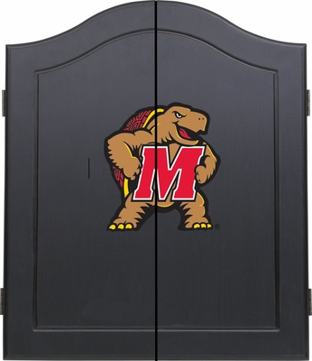 Sports Fan Maryland Terrapins Black Dart Board Cabinet - click to enlarge