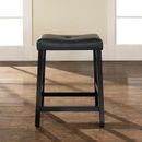 Upholstered Saddle Seat Bar Stool - Black with 24 Seat Height