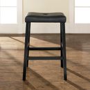 Upholstered Saddle Seat Bar Stool - Black with 29 Seat Height