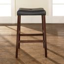 Upholstered Saddle Seat Bar Stool - Vintage Mahogany with 29 Seat Height