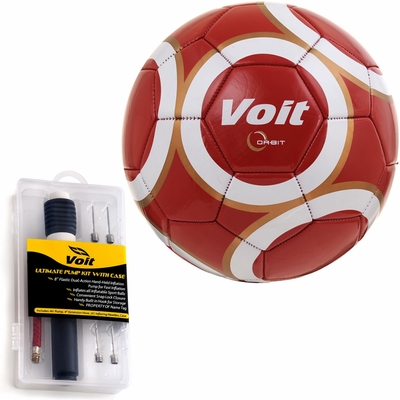 Voit Size 5 Orbit Soccer Ball, Ultimate Inflating Kit, Red, White, Gold ...
