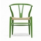 Wishbone Green Mid-century Inspired Traditional Wood Y Chair - click to enlarge