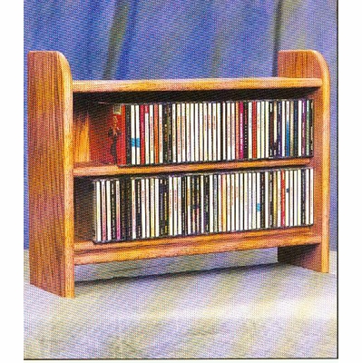 Wood Shed Solid Oak 2 Shelf CD Cabinet - 202 - Wood Shed Media Storage
